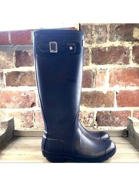 Hunter Original Tall Classic Rain Boots In Plum Purple Women's Sz 6